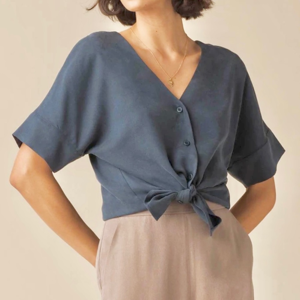 Vetta girlfriend shirt 🦋 reversible tencel oversized blouse